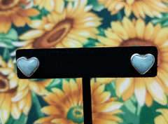 Vintage Chunky Sterling Silver & Larimar Stud Post Earrings 925 * 3.12g