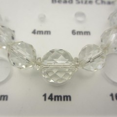 Vintage Glass Bead Necklace Graduated Faceted Crystal Choker 15 Inch