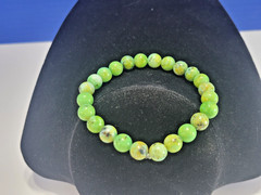 Vintage Natural Chrysoprase Green Beaded Bracelet for Happiness