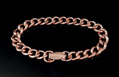 Vintage Solid Copper Lot Including 7″ Cuban Link Bracelet, Spoon Ring & Tie Tack