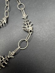 Rare UnoAERre Vintage Fish Skeleton Necklace Chain Sterling