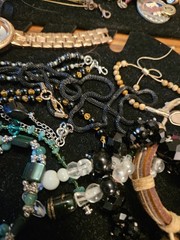 Vintage Lot Jewelry Wear Repair Craft Beads Glass Watch Plastic Metal Shell