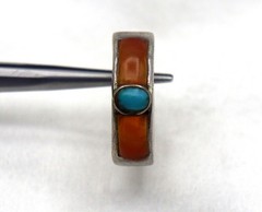 6.610 Grams 925 Sterling Silver Ring Natural Turquoise & Agate Gem US SZ 9.25