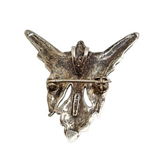 Sterling Silver Art Nouveau Inspired Winged Fairy Pendant/Pin, 1 1/8″ x 1 1/8″