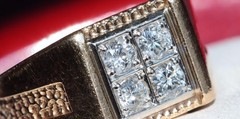 14k yellow gold ring 0.80ct natural diamond size 8 vintage handmade 7.2gr N1078A