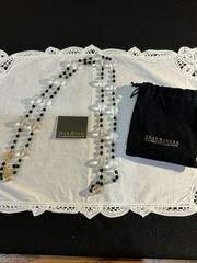 Joan Rivers Czech Republic Black & Clear Faceted Beaded Necklace Gold Tone