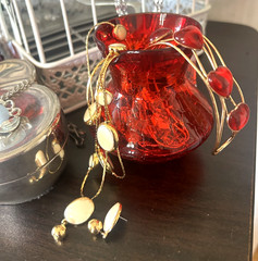 Vintage Estate Costume Jewelry Lot Glowers Trifari Avon Crystal w/Display Pcs.