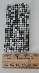 Vintage Beaded Stretch Bracelet 1 3/4” Wide Cuff Style – Multi Gray White Clear