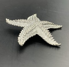 Starfish Brooch Pin Silver Tone Nautical Sea Star Beach Vintage