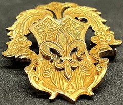 France 1920´ old beauty brooch fleur-de-lis shield, Art Nouveau design elegant
