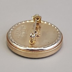 Vintage Monogram Brooch Decorative Scrollwork Round General Manufacturing USA
