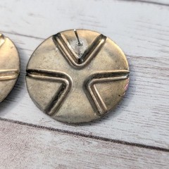 Vintage Stud Earrings For Pierced Ears Retro Circular Extra Large