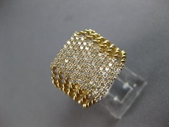 ESTATE LARGE .99CT DIAMOND 14KT YELLOW GOLD 3D CLUSTER SQUARE MULTI ROW FUN RING