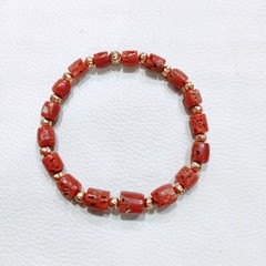Red Coral Bracelet Italy Natural Coral Bracelet Handmade Coral Gemstone Bracelet