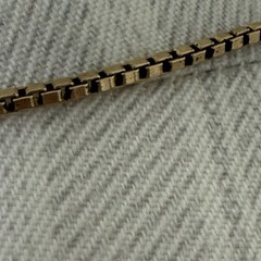 Dainty Vintage 70’s Gold Filled Wishbone/Faux Pearl Pendant & Box Chain 15.5”