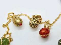 Joan Rivers Red Cross Heart Elephant Swan Basket Connect Necklace 14 Charms