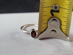 925 Sterling Silver Garnet Ring Size US 5.25 Vintage