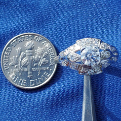 ORIGINAL EARTH MINED DIAMOND Deco Engagement Ring Antique Platinum Solitaire S 6