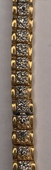 Signed FAS Sterling 925 Gold Wash Vermeil Micro Pave 53 CZ Bracelet 7in 5mm