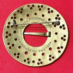 VINTAGE LARGE BRONZE DAVID ANDERSEN NORWAY SASH PIN FOLKEMUSEET FOLK MUSEUM