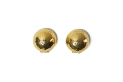 Dior Womens Brushed Gold Domed Round Textured Clip-on Earrings