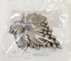 Vintage Solid Brass Silver Tone Stamped Grape Cluster Embellishment Arts Crafts