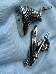 Vintage Sterling Silver Ski Skier Skiing Downhill Boot Charm 8g
