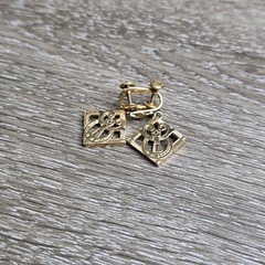 Vintage JMS 1/20 12K Gold Filled Screw Back Dangle Earrings Women Geometric