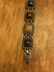 Vintage ALTO Silver Tone Link Watch With Stone Accents New Battery 7”