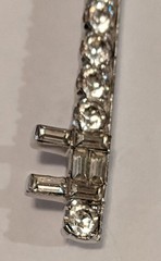 Vintage RARE Jomaz Rhinestone Key Brooch Pin Skeleton Large Signed