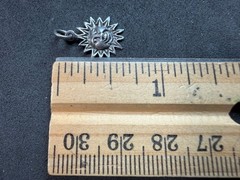 0.66g Vintage Sterling Silver 925 Sun Face Pendant Radiant Celestial Charm M