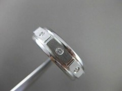 ESTATE WIDE 0.24CTW DIAMOND 14KT WHITE GOLD BRICK DESIGN ETOLIE MENS RING #17839