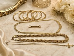 Crown Trifari Fifth Avenue Gold 9Pc Designer Capsule Mid Century Jewelry Set