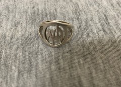Vintage Sterling Initials N-A Letters Band Ring 3.5 Size