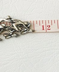 Vintage Modernist Kneeling People 3D Abstract Statement Necklace Silver Tone