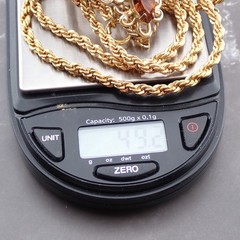Carl Art CA 12k GF Simulated Topaz Rhinestone Tassel Dangle Lariat Necklace 49 g
