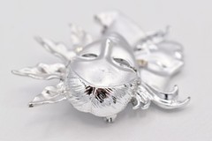 Vintage Sun Moon Mask Abstract Brooch Pin Silver Tone Art Chunky 1980s BinBK