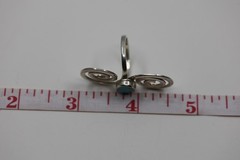 Double Spirals Turquoise Ring Sterling Silver