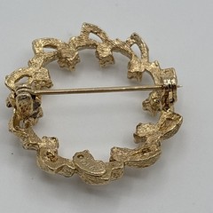 VTG Rhinestone Brooch Lot of 6 Silver Gold Tone Faux Pearl Bear Bowling Ring Etc