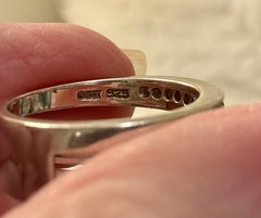 Sterling Silver Channel Set Double Band CZ Vintage Ring Size 8 Gram Wt 7.2