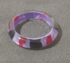 Vintage Hand Painted Lucite Resin Acrylic Ring – Size 7 – One of A Kind