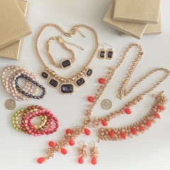 NOS JTV Jewelry Lot Freshwater Pearl Crystal Necklace Bracelet Earring 16 pc Vtg