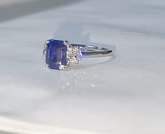 Vintage Platinum Engagement Ring 2.04CT.Natural Untreated Blue Sapphire GIA Cert