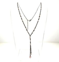 Crystal Aurora Borealis Glass Lariat Y Necklace Chain
