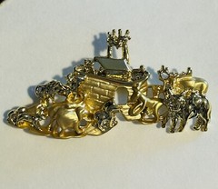Vtg 3 Brooches JJ Signed Noah Ark Designer Don Lin, JJ & AJC Religious Vintage