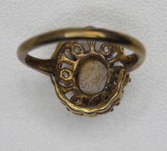 Vintage Uncas Mfg Co 14Kt HGE Electroplated Ladies Tiger Eye Size 6 Ring