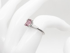 Vintage $5000 1ct CERTIFIED Padparadscha Sapphire Diamond Platinum Ring FREE SZ