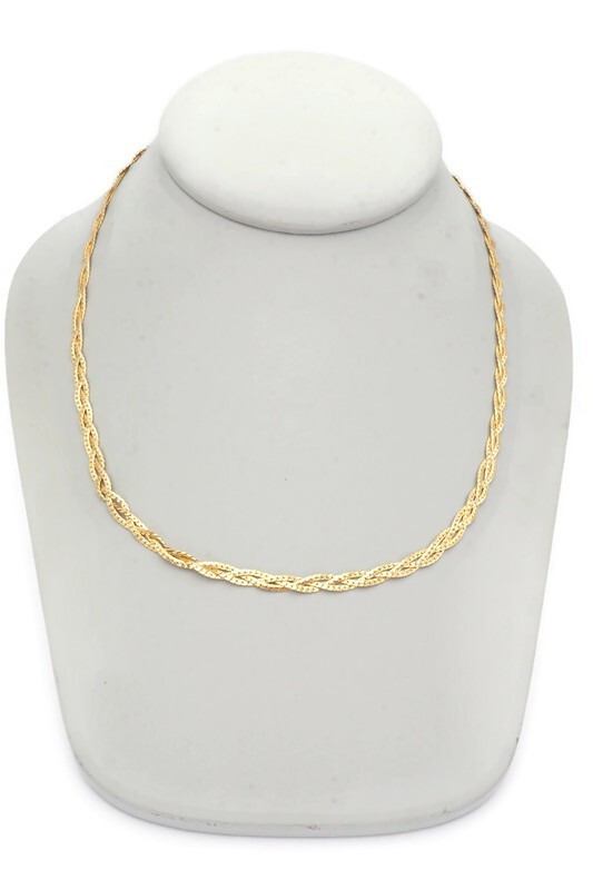 Vintage Gold Filled Braided Necklace 17.75″