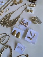 Vintage Now Mixed Silver And Gold Tone Jewelry Lot 58 Piece