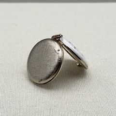 Vintage Guilloche Enamel Locket 2 Portrait Round Top Hinge Romantic Cottagecore